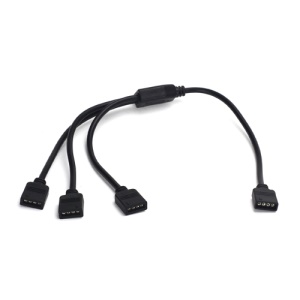 4pin 1 to 3 RGB Connector Female/Male Cable Splitter for LED Strip Light - Black