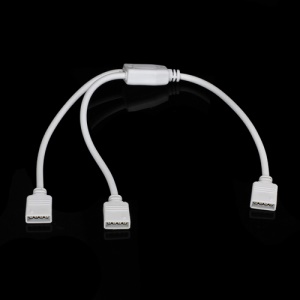 4-Pin Connectors 1 to 2 Female Splitter Cable for RGB LED Strip Light SMD 3528 5050 - White