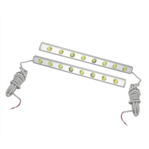 8 LED Daytime Running Light DRL Kit Fog Lamp Day Driving Daylight - Silver