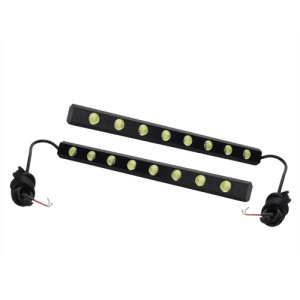 8 LED Daytime Running Light DRL Kit Fog Lamp Day Driving Daylight - Black