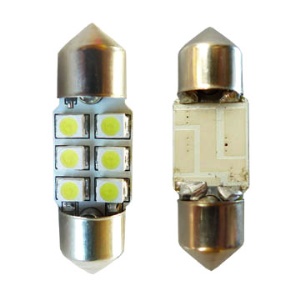27MM 6SMD LED Car Lamp Bulbs Door Reading Lisence Plate Light (12V)(Package included 2 pcs)