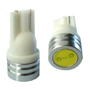 T10 1W 12V White Wedge LED Car Bulbs for Turning Dome Reading Lights and Etc(Package included 2 pcs)