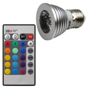 E27 3W Remote Control 16 Color RGB LED Bulb Light Lamp