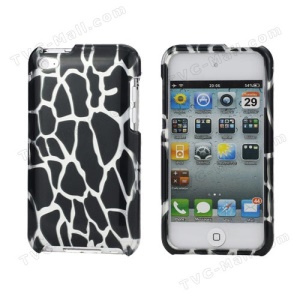 Snap-on Spot Pattern Plastic Hard Case for iPod Touch 4 - Silver / Black