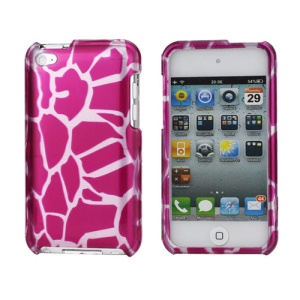 Snap-on Spot Pattern Plastic Hard Case for iPod Touch 4 - Silver / Rose