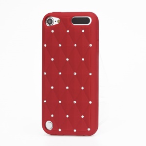 Babysbreath Rhinestone Silicone Skin Case for iPod Touch 5 - Red