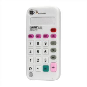 3D Calculator Silicone Cover Case for iPod Touch 5 - White