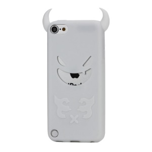 New Devil Face Soft Silicone Skin Case Cover for iPod Touch 5 - White