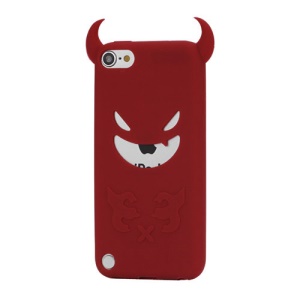 New Devil Face Soft Silicone Skin Case Cover for iPod Touch 5 - Red