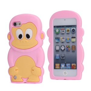 Cute 3D Monkey King Soft Protective Silicone Jelly Case for iPod Touch 5 - Pink