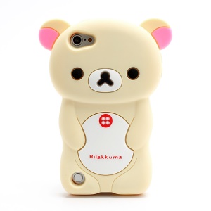 Cute 3D Rilakkuma Bear iPod Touch 5 Jelly Silicone Case Shell - Beige