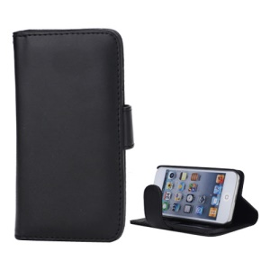 New Folio Stand Leather Case Flip Card Wallet Cover for iPod Touch 5 - Black