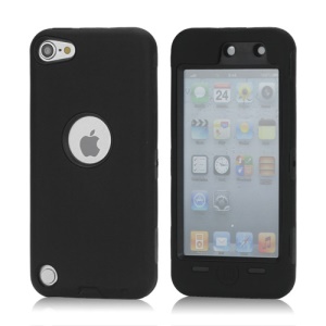 Snap-on Plastic and Silicone Combo Defender case for iPod Touch 5 - Black