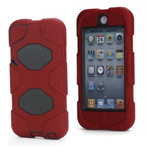 New Survivor Impact Hybrid Hard Case for iPod Touch 5 with Screen Protector - Black / Red