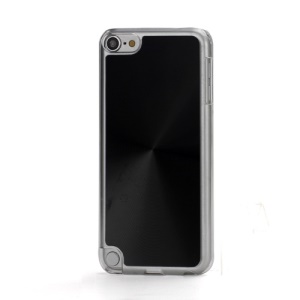 Metallic CD Pattern Transparent Edge Hard Case Cover Skin for iPod Touch 5 - Black