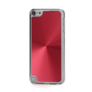 Metallic CD Pattern Transparent Edge Hard Case Cover Skin for iPod Touch 5 - Red