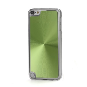 Metallic CD Pattern Transparent Edge Hard Case Cover Skin for iPod Touch 5 - Green