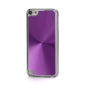 Metallic CD Pattern Transparent Edge Hard Case Cover Skin for iPod Touch 5 - Purple