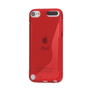 S Shape TPU Case Cover for iPod Touch 5 - Red