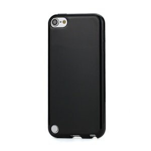 Glossy Solid Color TPU Candy Gel Cover Case for iPod Touch 5 - Black