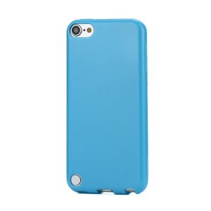 Glossy Solid Color TPU Candy Gel Cover Case for iPod Touch 5 - Blue