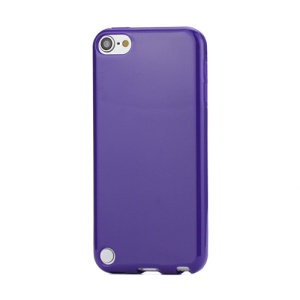 Glossy Solid Color TPU Candy Gel Cover Case for iPod Touch 5 - Purple