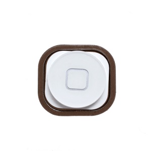 iPod Touch 5 Home Button Key with Rubber Gasket Pad Replacement - White