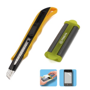 Roll On Screen Shield Kit and Utility Knife for Mobile Phones