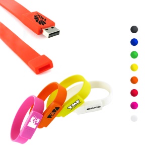 Flexible Silicon Wristband Bracelets USB Flash Disk Custom Design