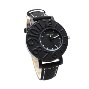 Stylish Mumber Design Aluminium Alloy Lovers Couple Watch Wristwatch for Men - Black