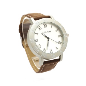 Retro Leather Strap Couple Watch Lovers Gift Wristwatch for Women - Brown