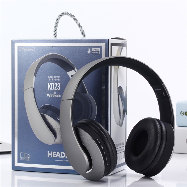 KD23 Folding Over-ear Bluetooth 4.2 Стереонаушники С Микрофоном, Поддержка FM / TF-карты / Aux-in - Серый
KD23 Folding Over-ear Bluetooth 4.2 Стереонаушники С Микрофоном, Поддержка FM / TF-карты / Aux-in - Серый