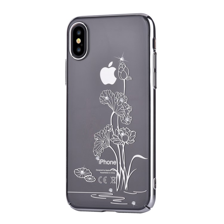COMMA Authorized Swarovski Crystal Lotus PC Plated Mobile Case for iPhone X(Ten) 5.8 Inch - Silver, iPhone X
COMMA Authorized Swarovski Crystal Lotus PC Plated Mobile Case for iPhone X(Ten) 5.8 Inch - Silver, iPhone X