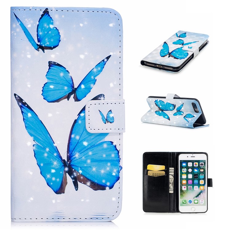 Patterned Rubberized Leather Wallet Mobile Phone Casing for iPhone 8 Plus / 7 Plus 5.5 inch - Butterflies 
Patterned Rubberized Leather Wallet Mobile Phone Casing for iPhone 8 Plus / 7 Plus 5.5 inch - Butterflies