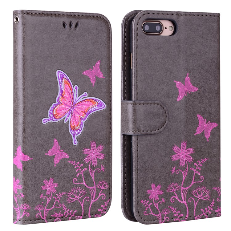 Flash Powder Butterfly Pattern Leather Wallet Case for iPhone 8 Plus / 7 Plus - Grey
Flash Powder Butterfly Pattern Leather Wallet Case for iPhone 8 Plus / 7 Plus - Grey