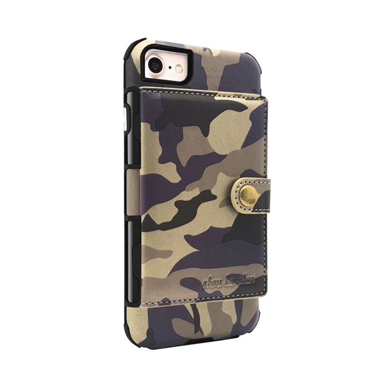 Camouflage Leather Coated Card Holder PC Phone Shell for iPhone 8/7/6s/6 - Purple 
Camouflage Leather Coated Card Holder PC Phone Shell for iPhone 8/7/6s/6 - Purple
