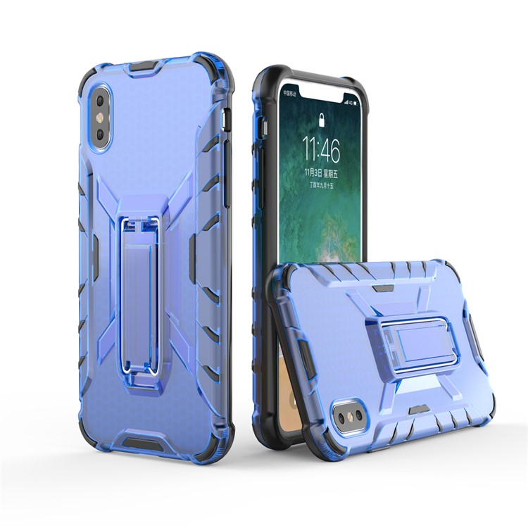 Heavy Duty PC + TPU Hybrid Phone Case with Kickstand for iPhone XS / X 5.8 inch - Blue
Heavy Duty PC + TPU Hybrid Phone Case with Kickstand for iPhone XS / X 5.8 inch - Blue
