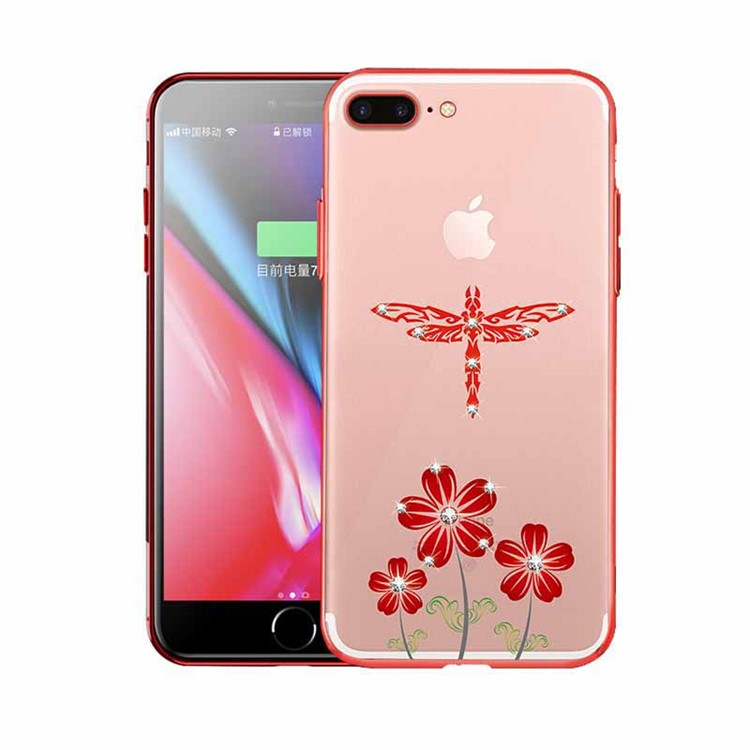 NXE Electroplating Edge Pattern Printing Rhinestone Decor TPU Shell for iPhone 8 Plus/7 Plus 5.5 inch - Dragonfly and Flowers 
NXE Electroplating Edge Pattern Printing Rhinestone Decor TPU Shell for iPhone 8 Plus/7 Plus 5.5 inch - Dragonfly and Flowers