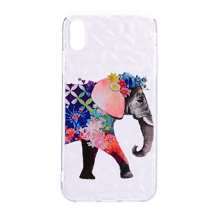 For iPhone XS Max 6.5 inch TPU Protective Casing, (Pattern Printing) (3D Diamond Texture) - Flowered Elephant
For iPhone XS Max 6.5 inch TPU Protective Casing, (Pattern Printing) (3D Diamond Texture) - Flowered Elephant