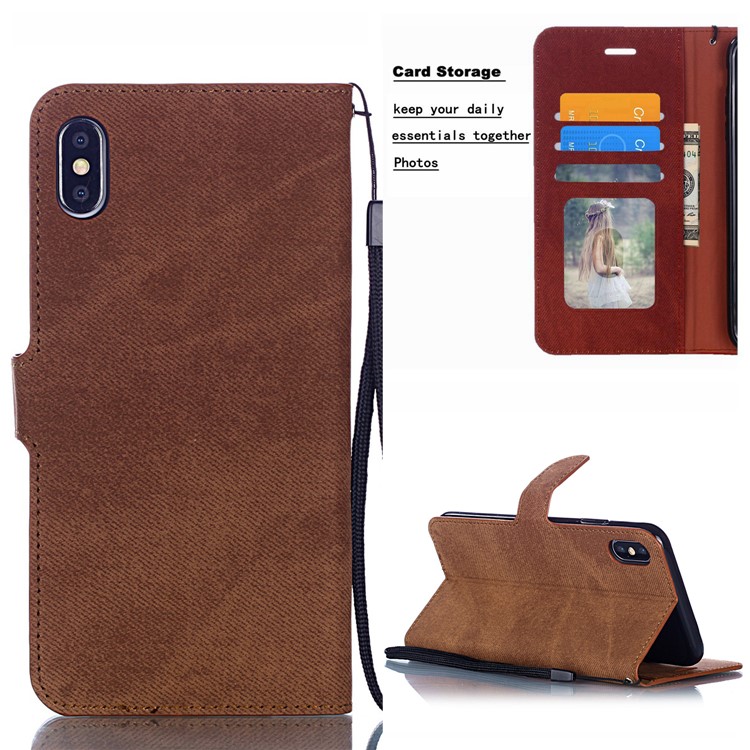 Cloth Texture Wallet Stand Flip Leather Shell with Strap for iPhone XS Max 6.5 inch - Brown, iPhone XS Max 6.5 inch
Cloth Texture Wallet Stand Flip Leather Shell with Strap for iPhone XS Max 6.5 inch - Brown, iPhone XS Max 6.5 inch