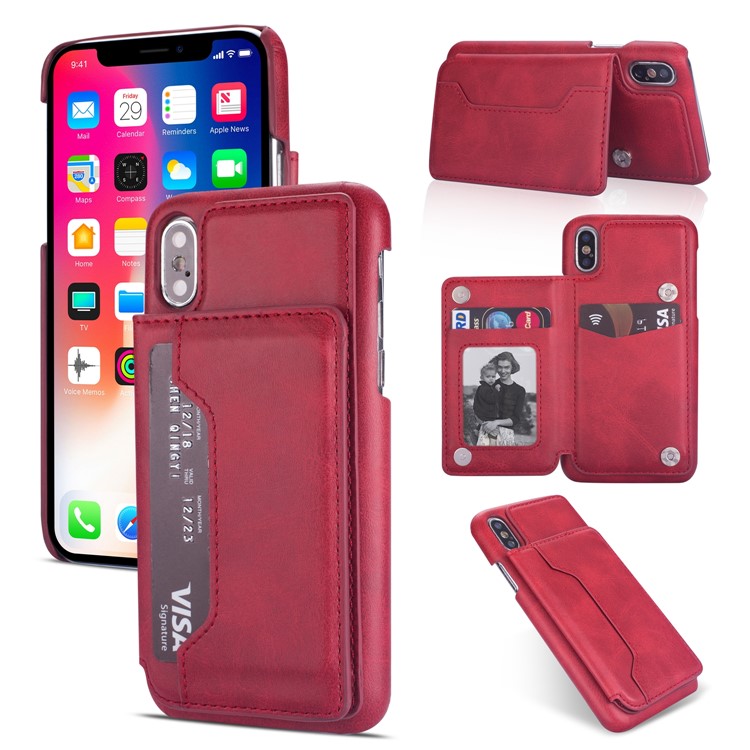 PU Leather Coated PC Card Holder Mobile Phone Cover Case for iPhone XS 5.8 inch / iPhone X - Red, iPhone XS 5.8 inch
PU Leather Coated PC Card Holder Mobile Phone Cover Case for iPhone XS 5.8 inch / iPhone X - Red, iPhone XS 5.8 inch