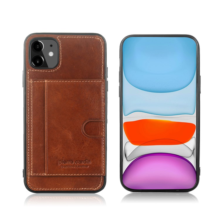 PIRRE CARDIN Genuine Leather Coated TPU Phone Case with Kickstand for iPhone 11 6.1-inch - Brown, iPhone 11 6.1 inch
PIRRE CARDIN Genuine Leather Coated TPU Phone Case with Kickstand for iPhone 11 6.1-inch - Brown, iPhone 11 6.1 inch