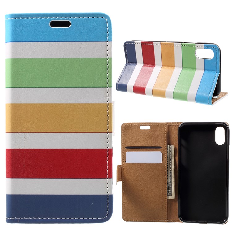Pattern Printing Wallet Stand Leather Case for iPhone X/XS 5.8inch - Colorized Stripes, iPhone X
Pattern Printing Wallet Stand Leather Case for iPhone X/XS 5.8inch - Colorized Stripes, iPhone X