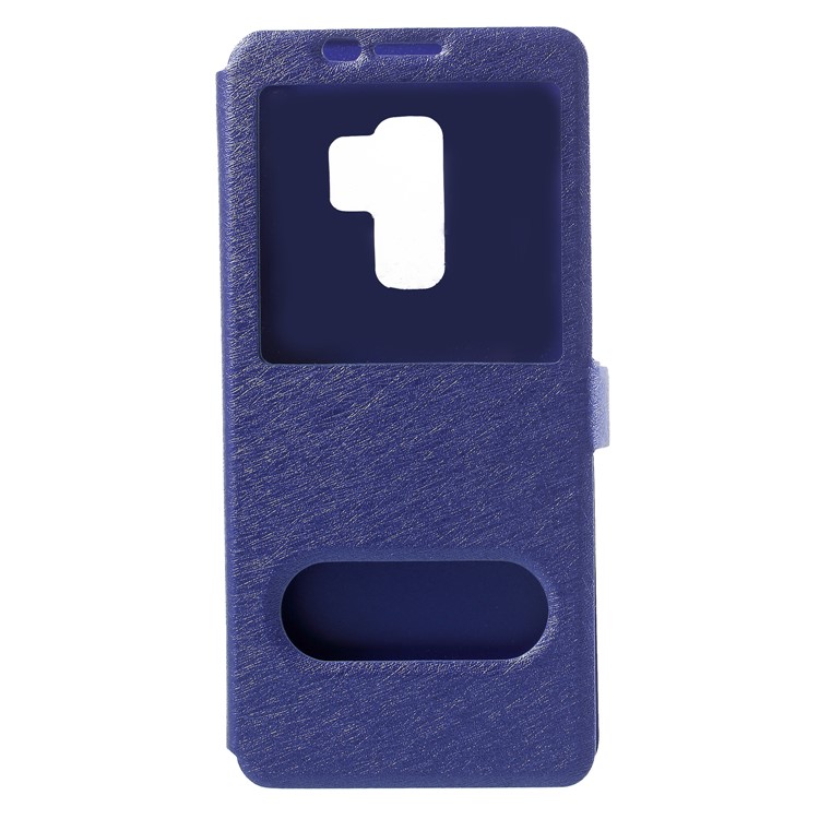 Silk Texture Dual Window Leather Cell Phone Casing Shell for Samsung Galaxy S9 Plus - Blue
Silk Texture Dual Window Leather Cell Phone Casing Shell for Samsung Galaxy S9 Plus - Blue