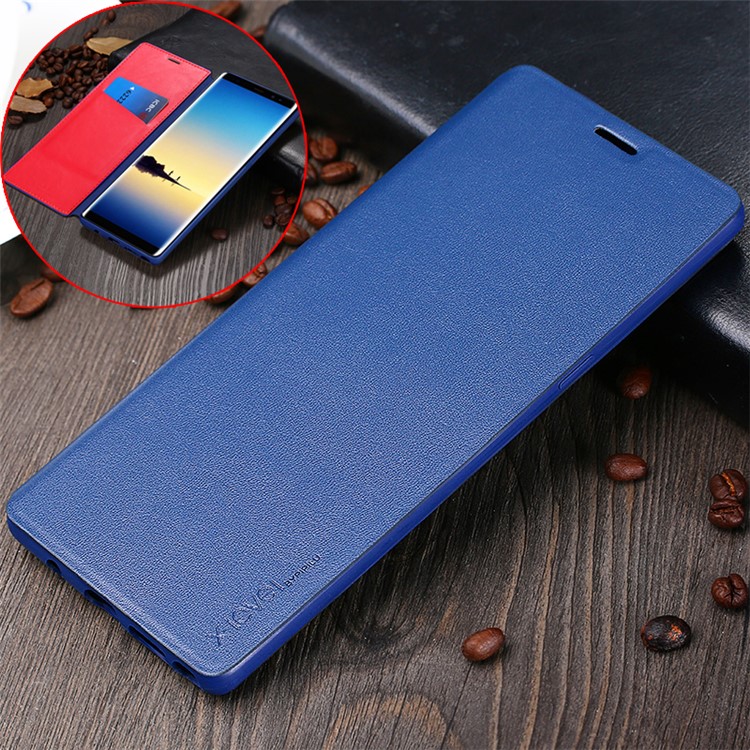 X-LEVEL for Samsung Galaxy Note 8 SM-N950 Card Holder Leather Folio Flip Mobile Phone Case - Blue 
X-LEVEL for Samsung Galaxy Note 8 SM-N950 Card Holder Leather Folio Flip Mobile Phone Case - Blue