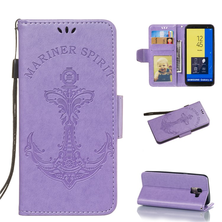 Imprint Anchor Leather Stand Cover with Card Slots for Samsung Galaxy J6 (2018) - Purple, Galaxy J6 (2018)
Imprint Anchor Leather Stand Cover with Card Slots for Samsung Galaxy J6 (2018) - Purple, Galaxy J6 (2018)