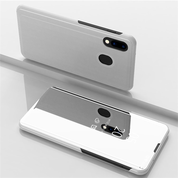 Electroplating Mirror Surface View Window Leather Stand Case for Samsung Galaxy M20 - Silver, Galaxy M20
Electroplating Mirror Surface View Window Leather Stand Case for Samsung Galaxy M20 - Silver, Galaxy M20