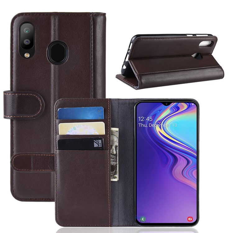 Genuine Split Leather Wallet Stand Phone Cover for Samsung Galaxy M20 - Brown, Galaxy M20
Genuine Split Leather Wallet Stand Phone Cover for Samsung Galaxy M20 - Brown, Galaxy M20