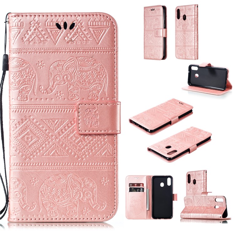 Imprinted Elephant PU Leather Wallet Phone Cover for Samsung Galaxy M20 - Rose Gold, Galaxy M20
Imprinted Elephant PU Leather Wallet Phone Cover for Samsung Galaxy M20 - Rose Gold, Galaxy M20