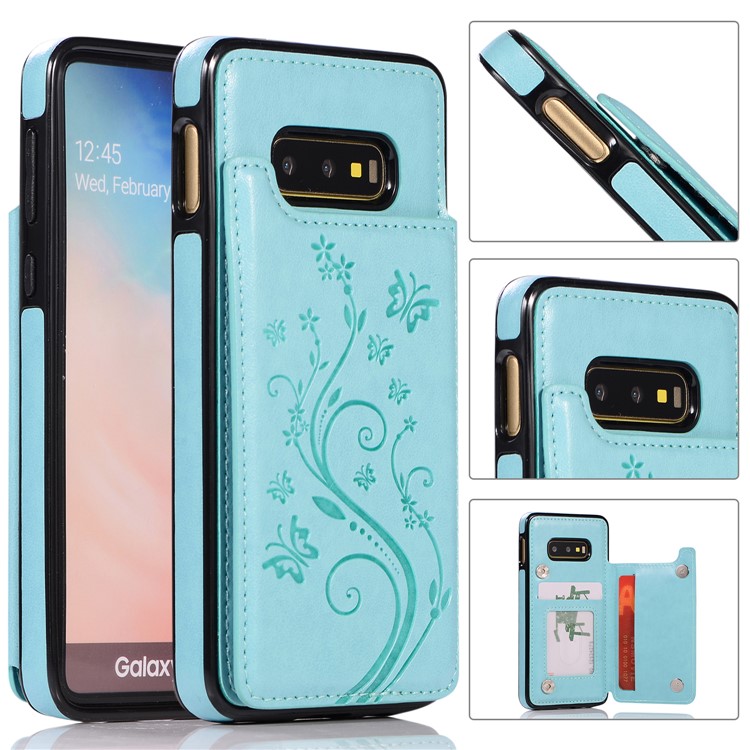 Imprint Card Holder PU Leather Coated TPU Case with Kickstand for Samsung Galaxy S10e - Baby Blue, Galaxy S10e
Imprint Card Holder PU Leather Coated TPU Case with Kickstand for Samsung Galaxy S10e - Baby Blue, Galaxy S10e
